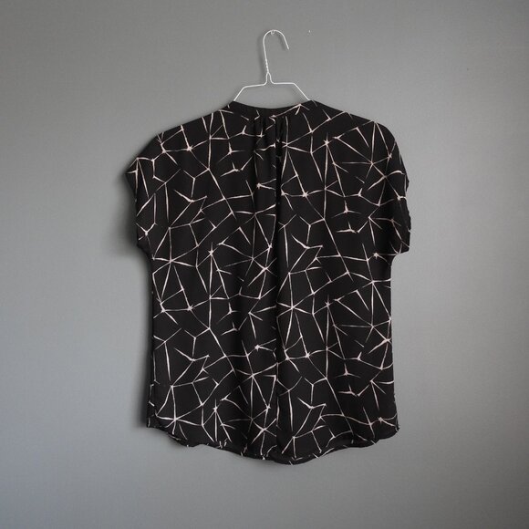 2/$13 Apt. 9 Flowy Business Top, Black & White Geometric - Size Medium - Picture 4 of 5